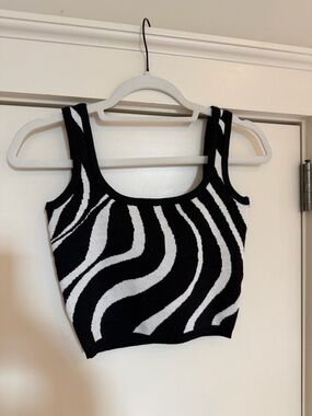 Black & White Knit Tank Top